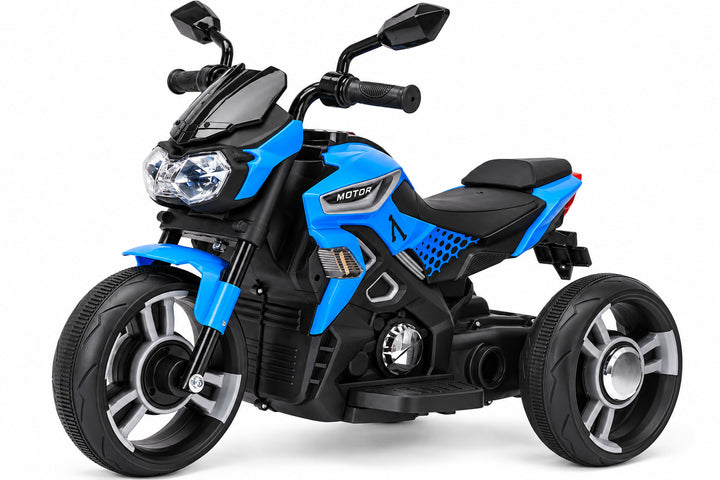 Moto Eléctrica Deportiva 6v Sonidos Y Luces Azul Niños