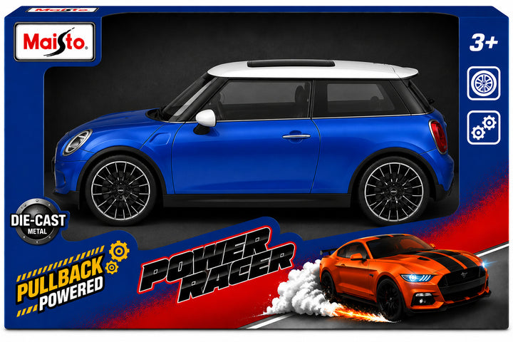 Carro Coleccionable A Escala 1/36 Mini Cooper Se Azul