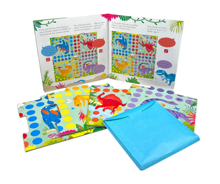 Juego de Mesa Ludo Dinosaurios con Puzzle Para Niños