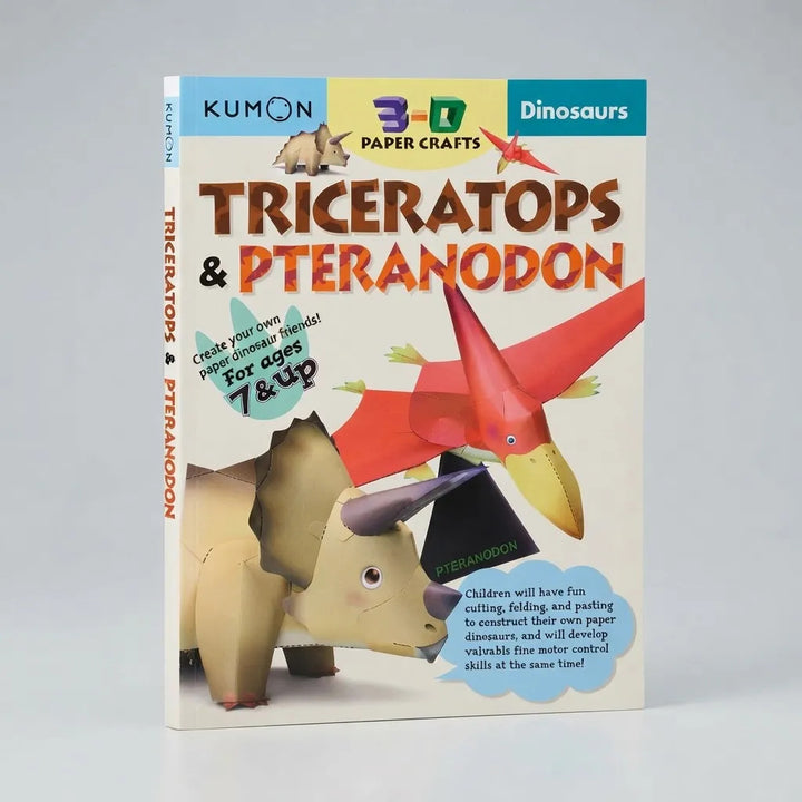 Libro de Manualidades 3D Dinosaurs Triceratops Pteranodon Para Niños