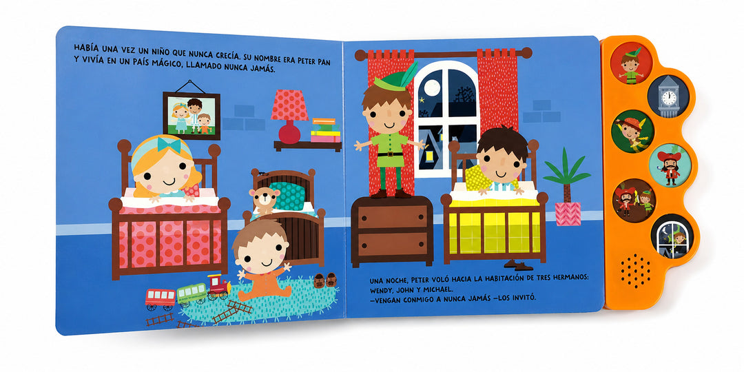 Libro Sonoro Peter Pan Clásicos con 6 Sonidos Para Niños
