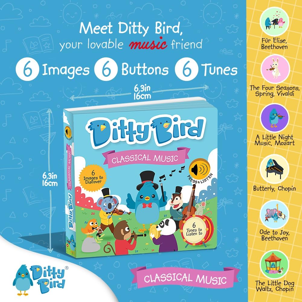 Libros Musical Ditty Bird Música Clásica para Bebés Niños