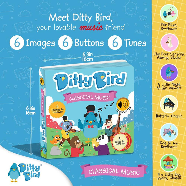 Libros Musical Ditty Bird Música Clásica para Bebés Niños