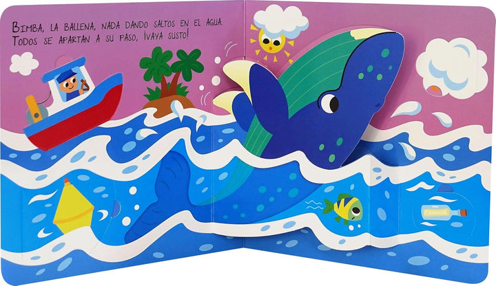 Libro Didáctico Ballenas pop ups y Solapa Para Niños