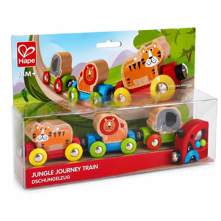 Juguete Educativo Tren Animales Jungla madera Para Niños