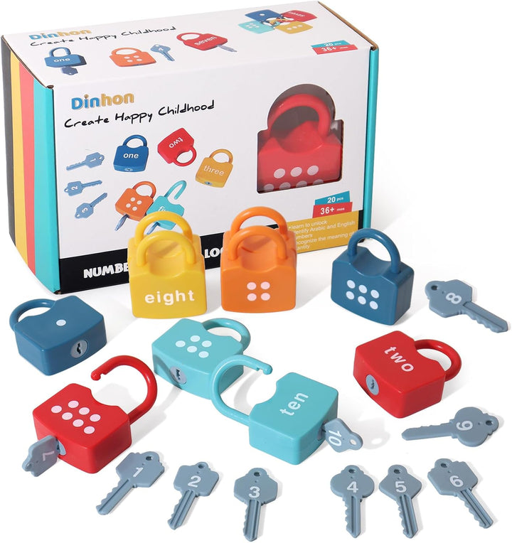 Juego Didáctico Cerraduras de aprendizaje con llaves Para Niños
