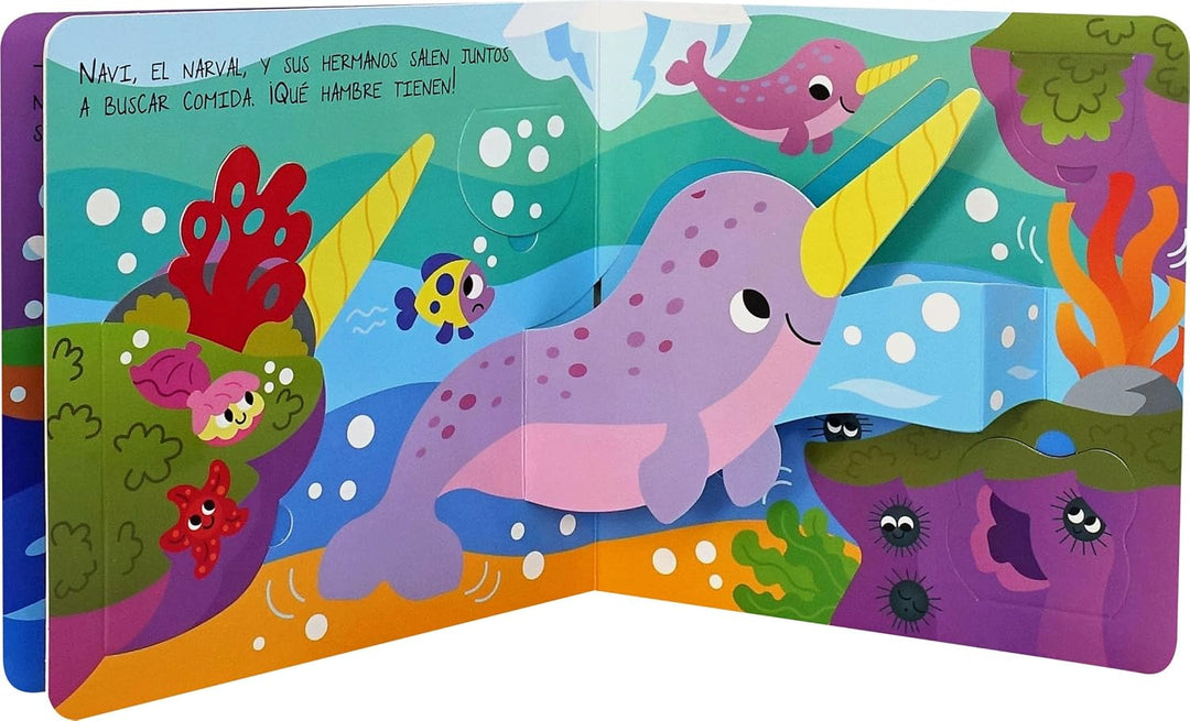 Libro Didáctico Ballenas pop ups y Solapa Para Niños