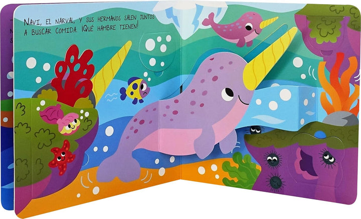 Libro Didáctico Ballenas pop ups y Solapa Para Niños