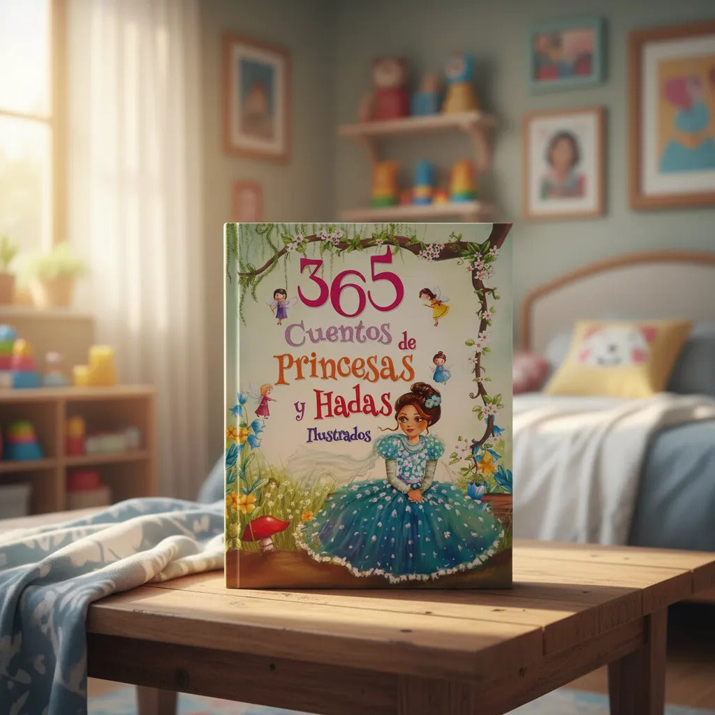 Libro 365 Cuentos de Princesas y Hadas Ilustrado Para Niños