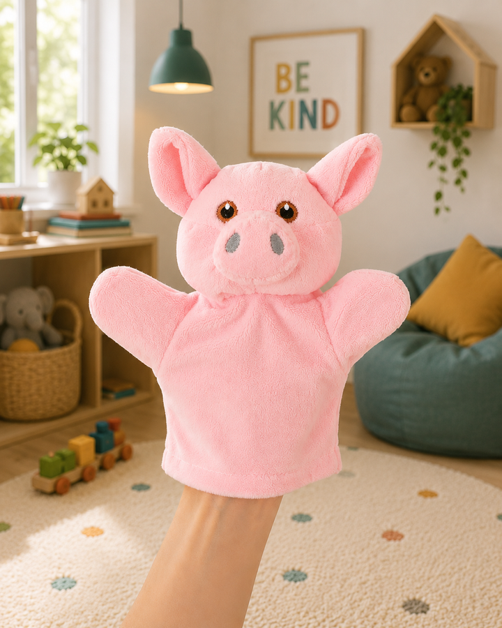 Títere Didáctico Interactivo Cerdito Estimulación Para Niños