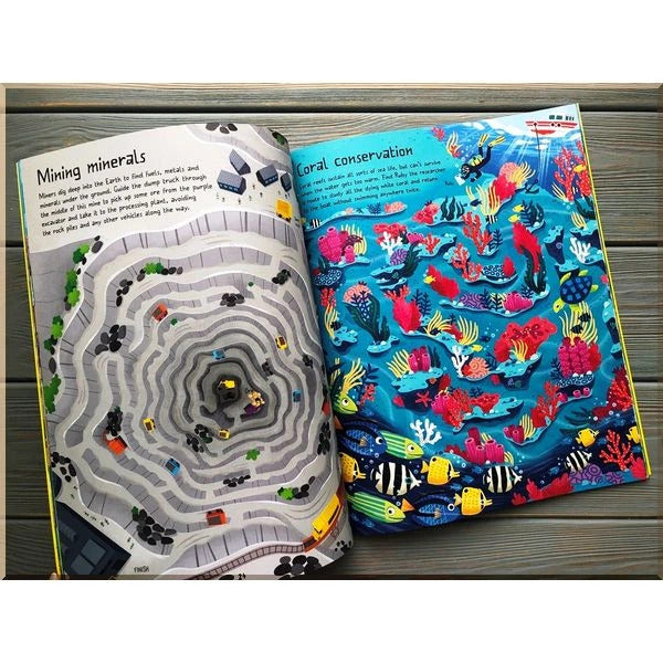 Libro de Laberintos Educativos Planet Earth Mazes Para Niños
