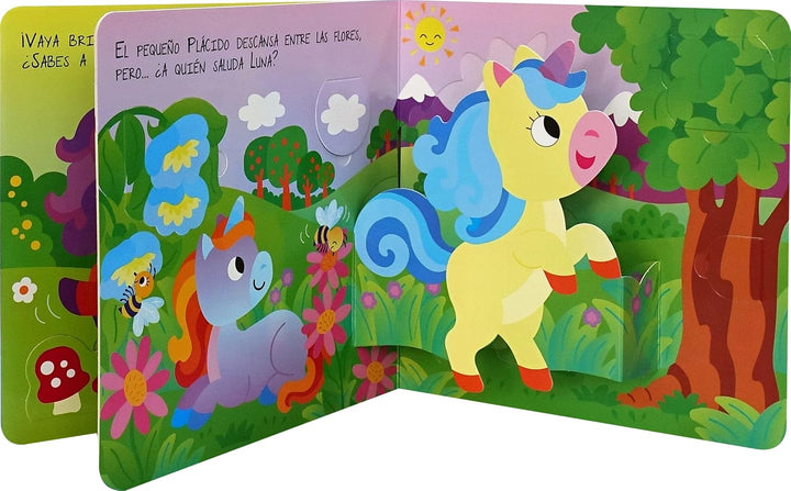Libro Didáctico Unicornios pop ups y Solapa Para Niños