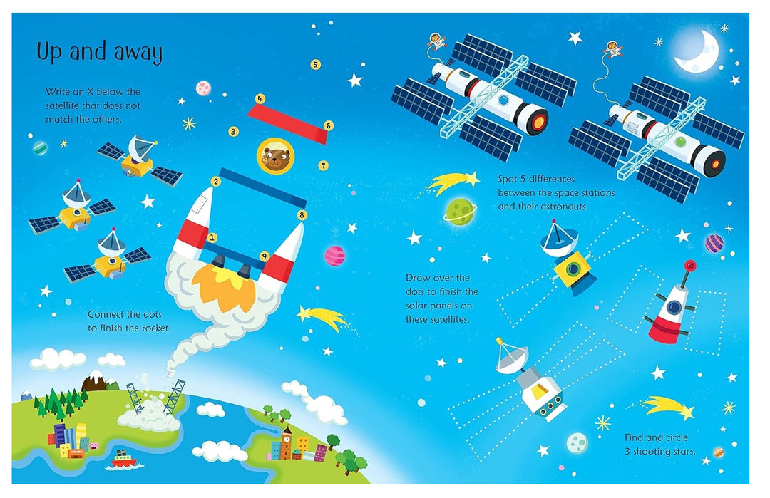 Libro De Actividades Interactivas Space Borrables Para Niños