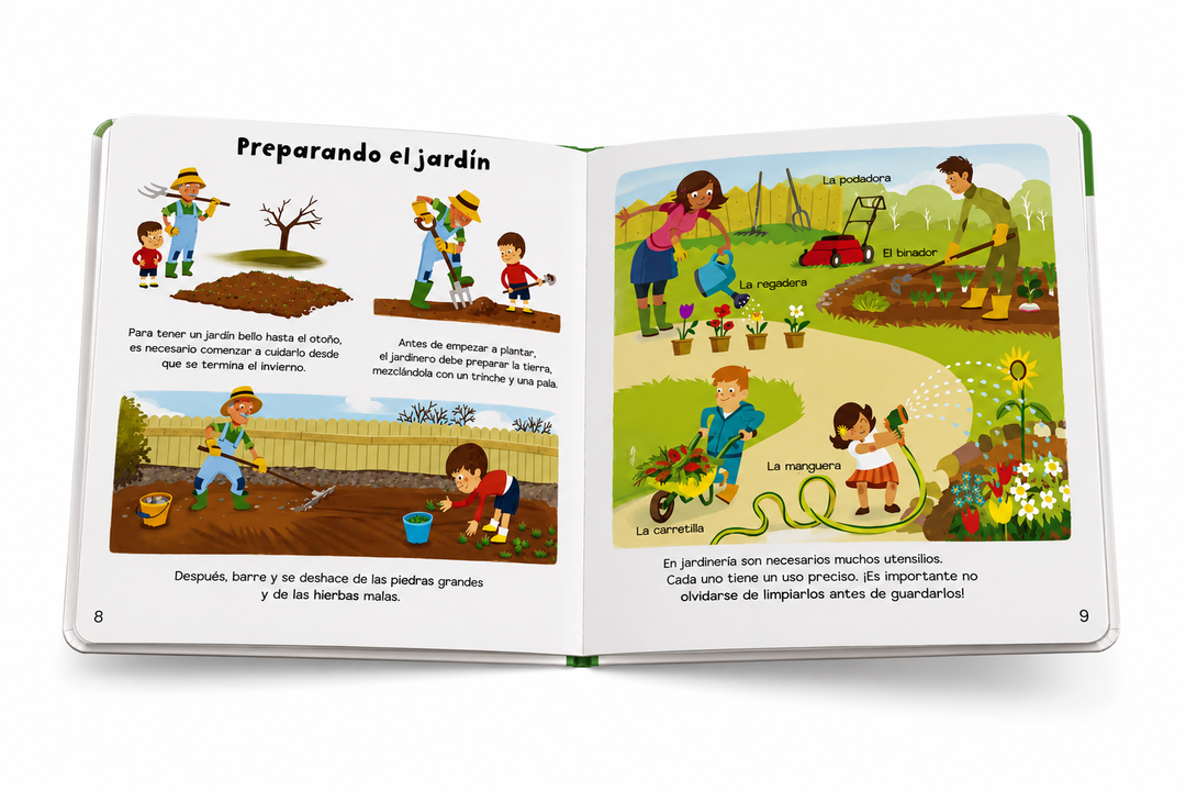 Libro Ilustrada con Rompecabezas El Jardín Stickers Para Niños
