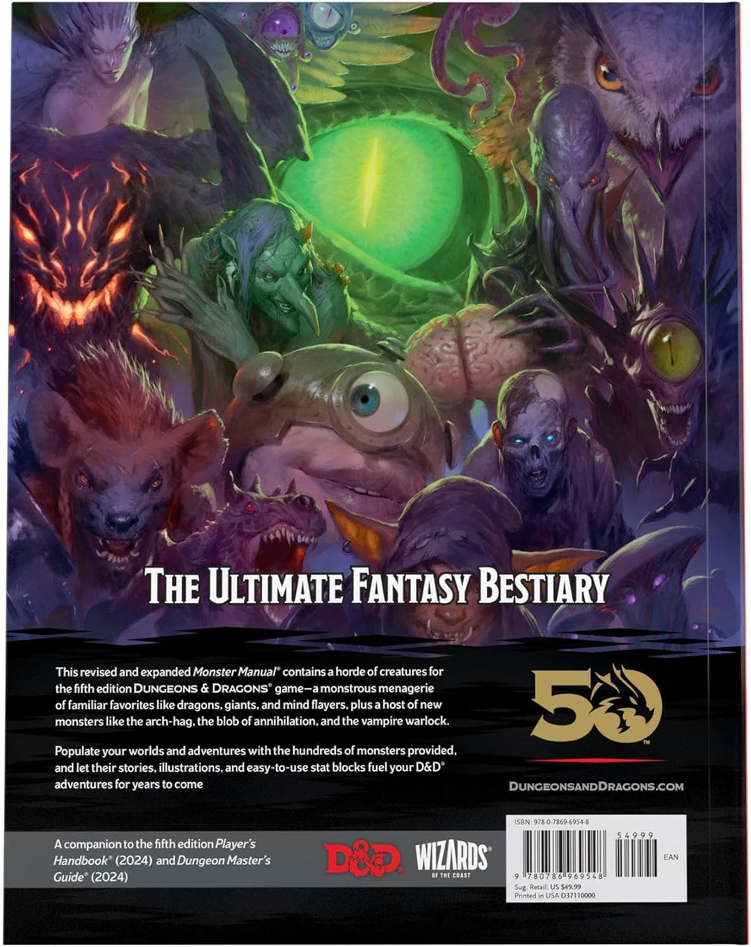 Manual Dungeons &amp; Dragons 2024 Monster Más De 500 Monstruos