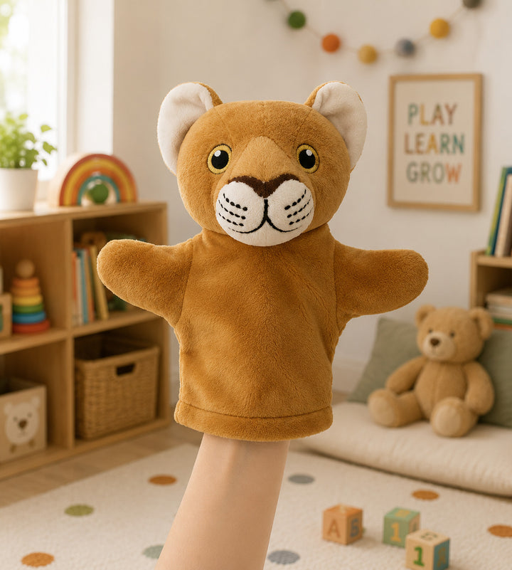 Títere Educativo Interactivo Estimulación León Para Niños
