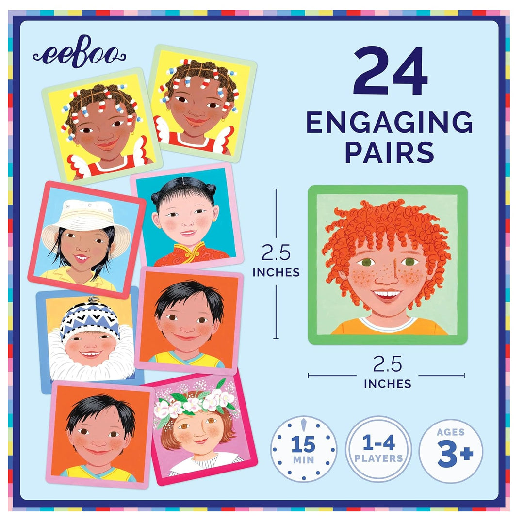 Juego de Memoria 24 Pares de Fichas Caras Para Niños