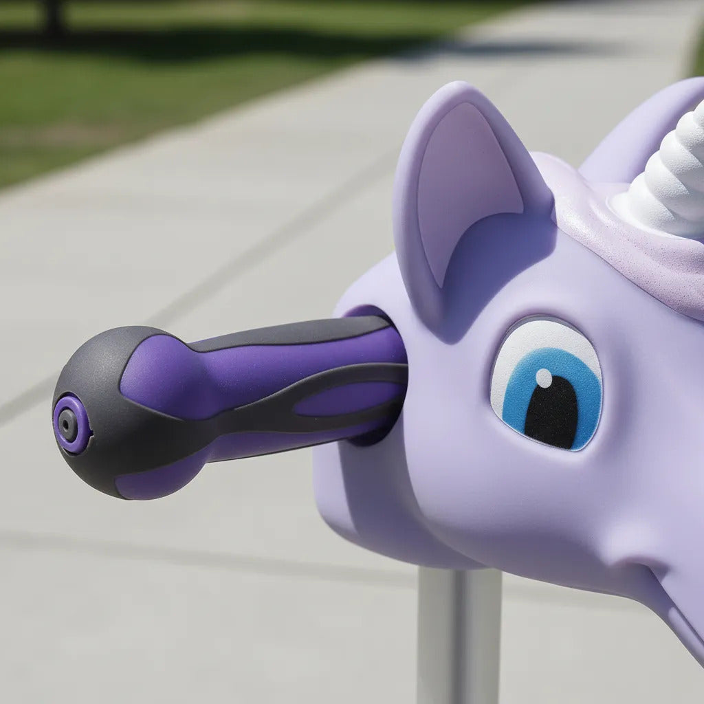 Manillar Unicornio Violeta para Patineta y Bicicleta Globber Para Niños