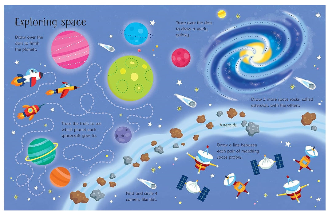 Libro De Actividades Interactivas Space Borrables Para Niños