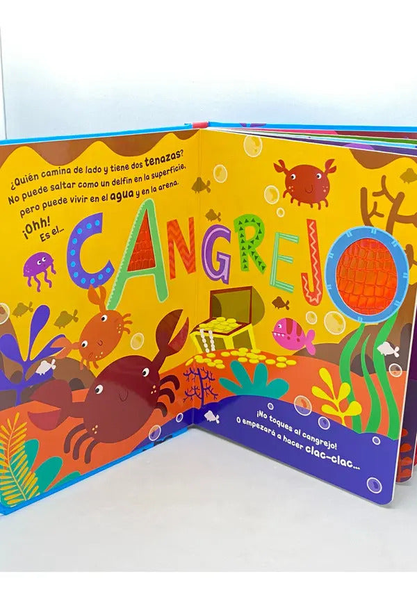 Libro Interactivo ¡No toques al cangrejo! con Texturas Para Niños