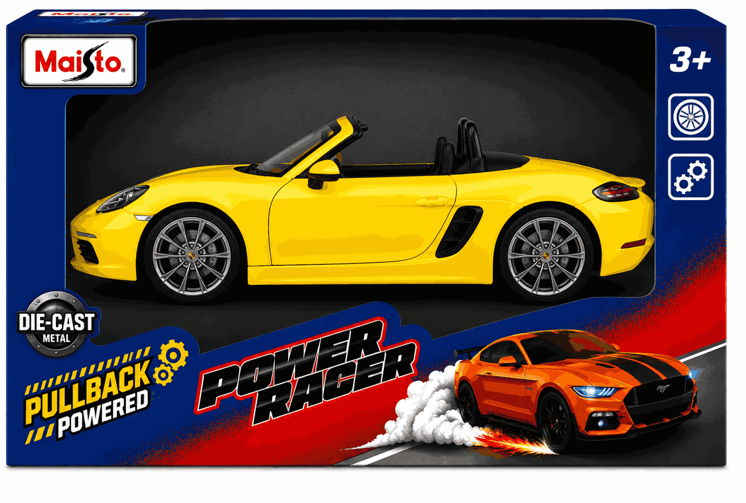 Carro A Escala 1/36 Coleccionable Porshe 718 Boxter Amarillo