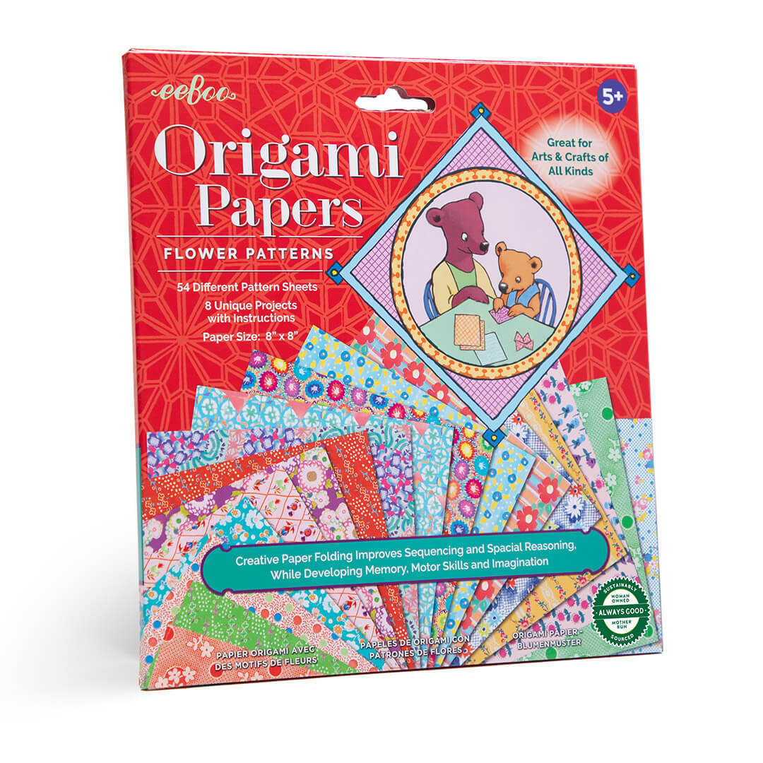 Set Manualidad Papeles Origami Flower Patterns Para Niños
