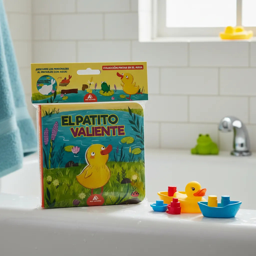 Libro Para El Baño El Patito Valiente de Pintura en Agua Para Niños