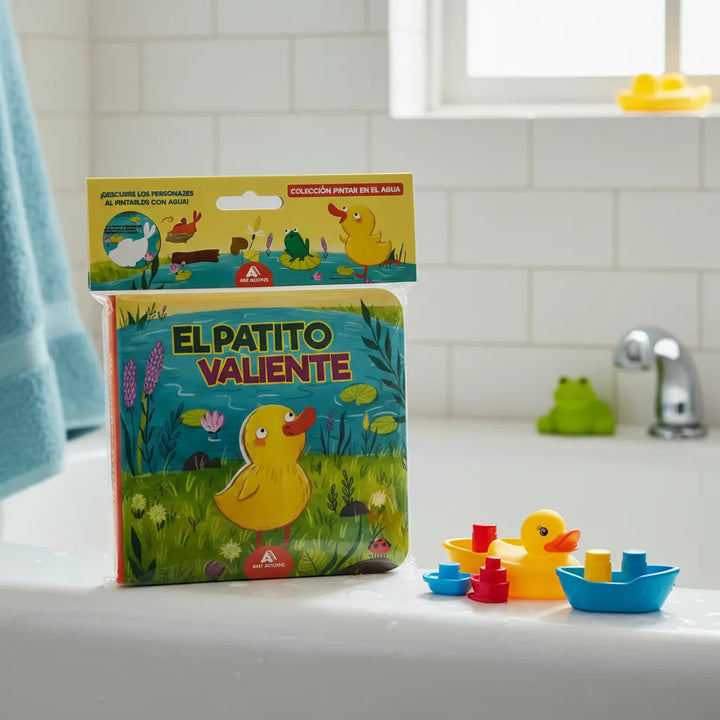 Libro Para El Baño El Patito Valiente de Pintura en Agua Para Niños