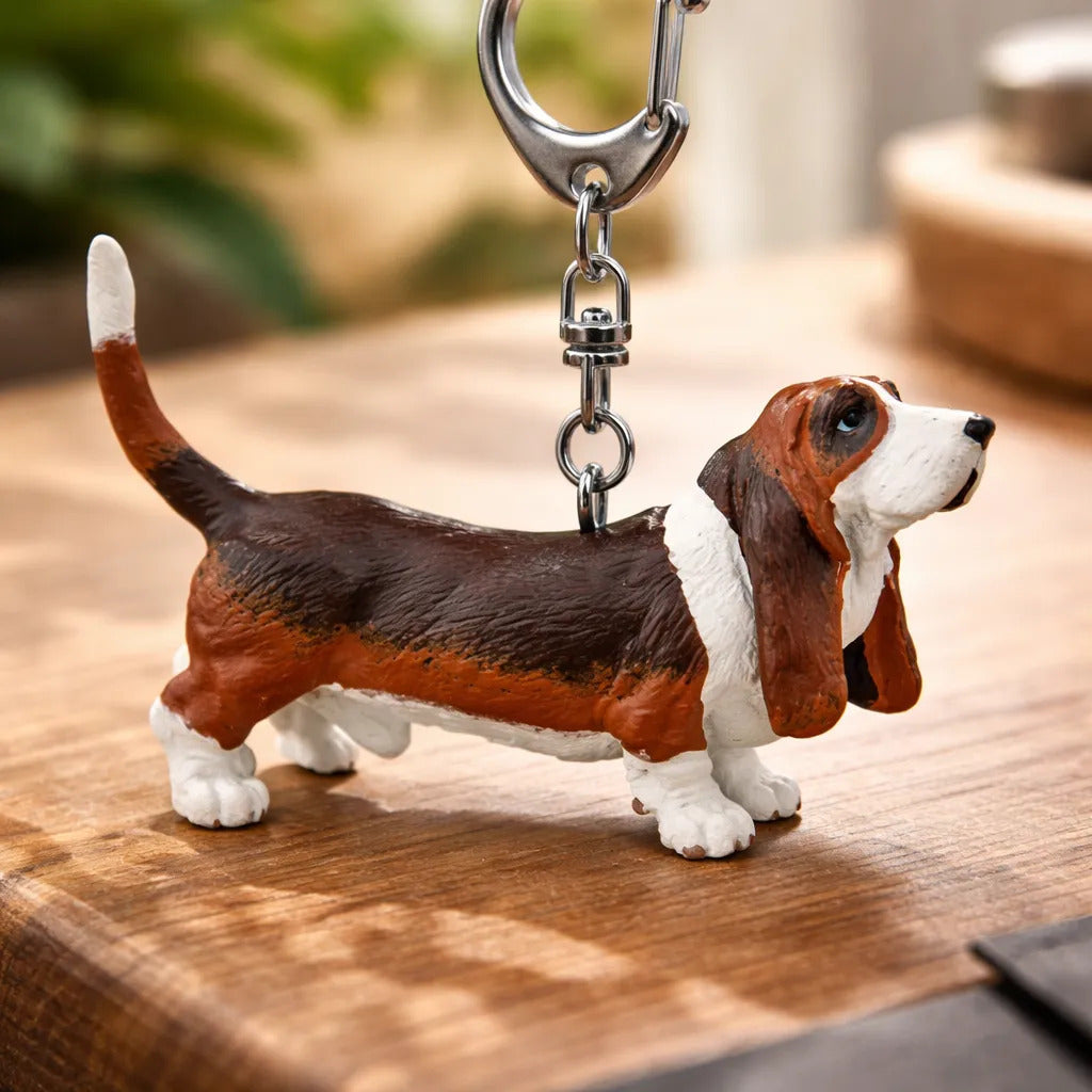 Figurita Coleccionable Perro Basset Pintada a Mano Para Niños