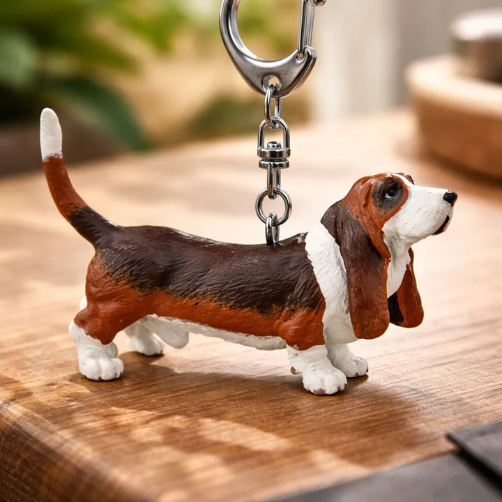 Figurita Coleccionable Perro Basset Pintada a Mano Para Niños