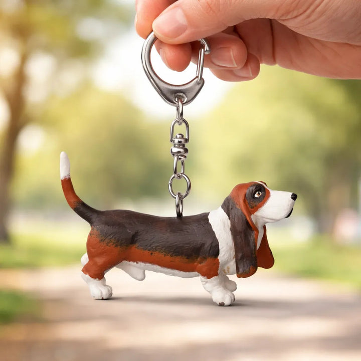 Figurita Coleccionable Perro Basset Pintada a Mano Para Niños