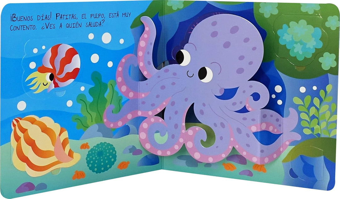 Libro Didáctico Animales del Mar pop ups y Solapa Para Niños