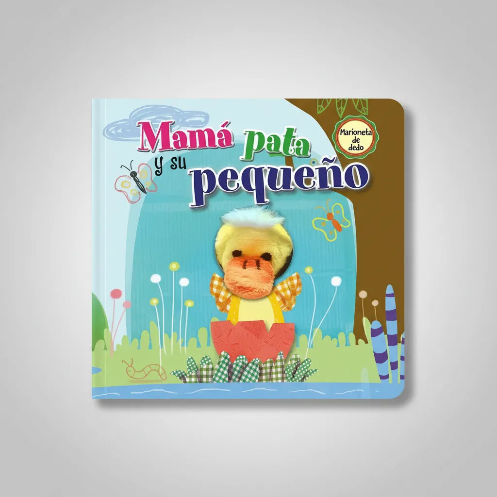 Libro Didáctico con Mamá Pata y Su Pequeño Títere Para Niños