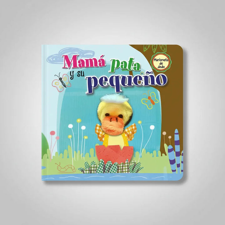 Libro Didáctico con Mamá Pata y Su Pequeño Títere Para Niños