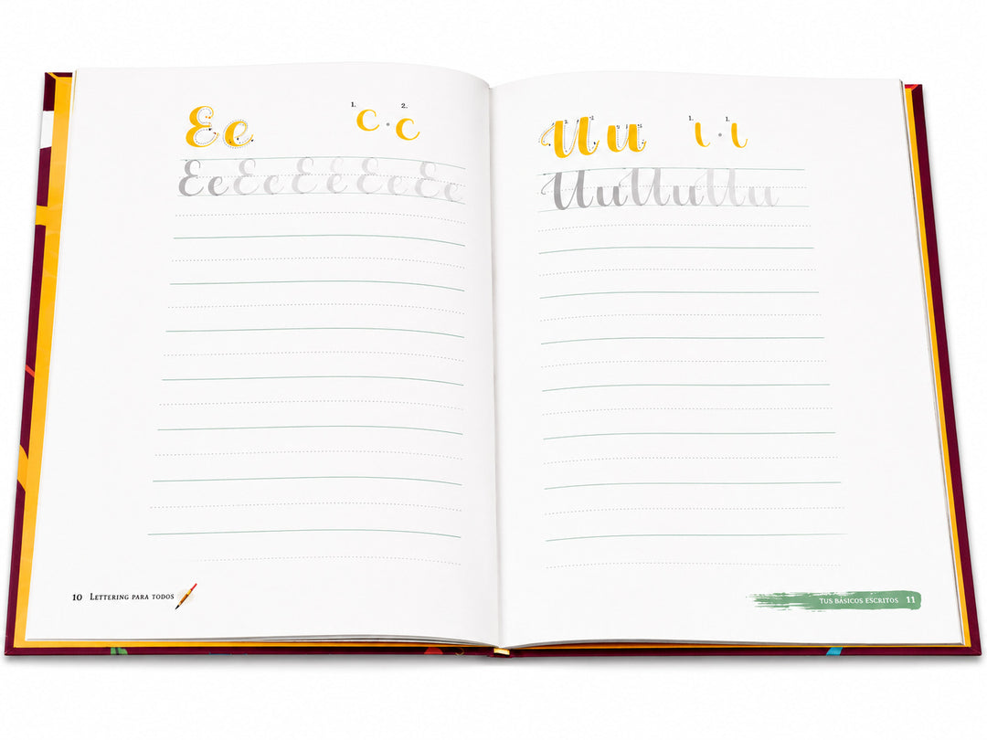 Libro Lettering y Caligrafía con Actividades Creativas Para Adultos