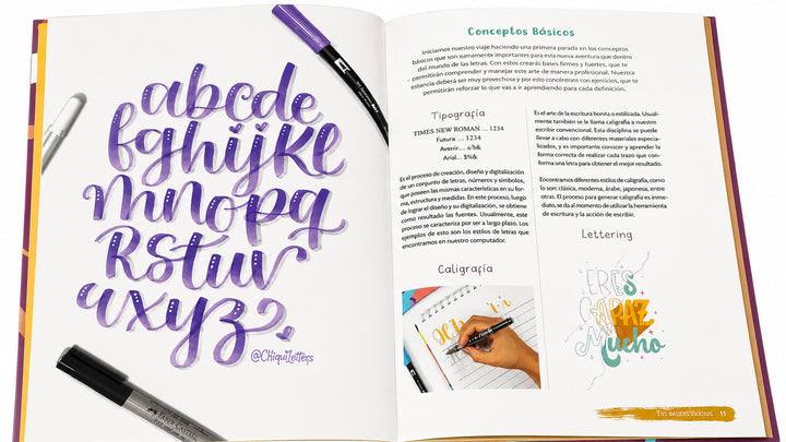 Libro Lettering y Caligrafía con Actividades Creativas Para Adultos