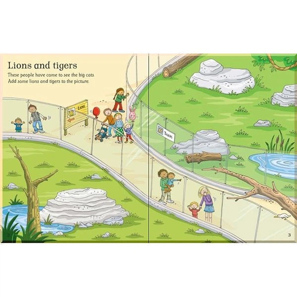 Libro de Actividades Colorear Zoológico con 100 Stickers Para Niños