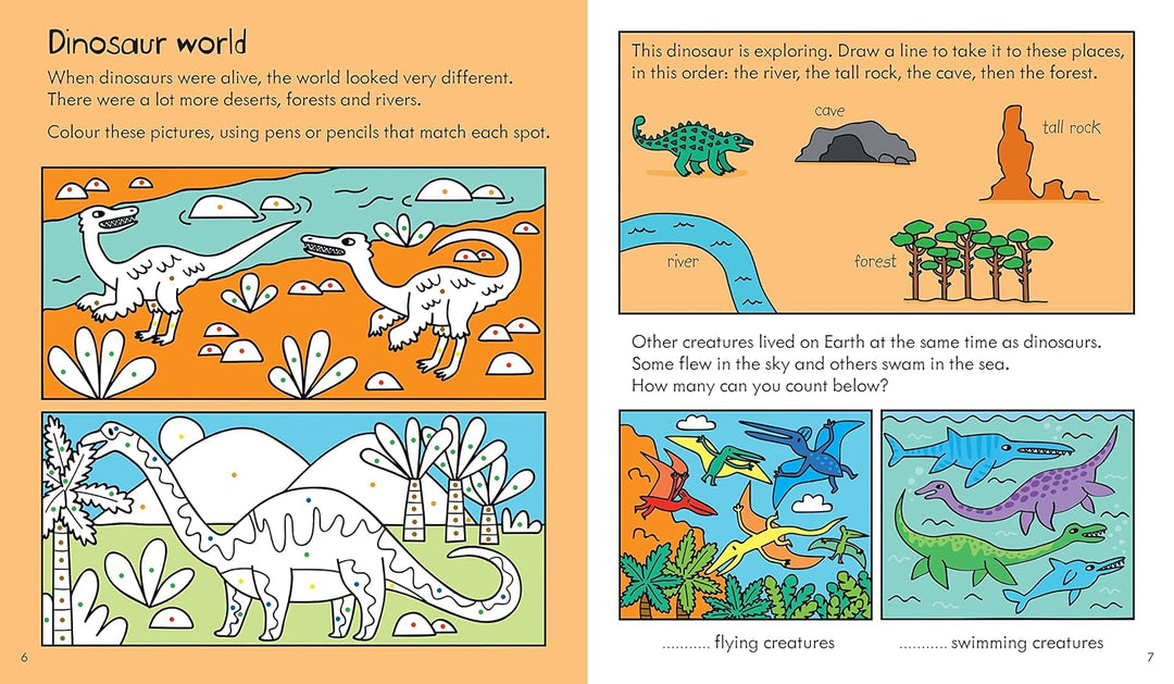 Libro de Actividades Dinosaurios Con Stickers Para Niños