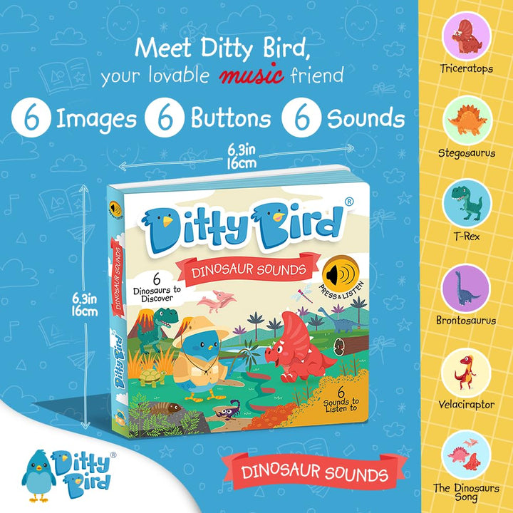 Libros Musical Interactivo Dinosaurios Para Bebés Niños