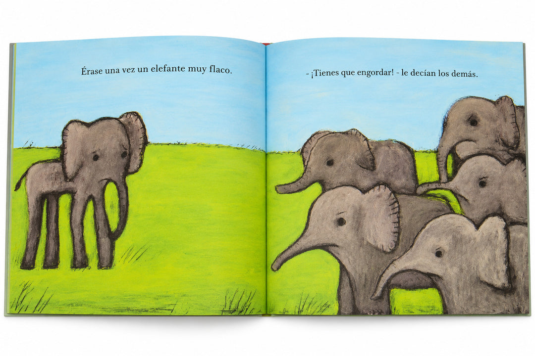 Libro Ilustrado Elefante Flaco Y La Jirafa Gorda Para Niños