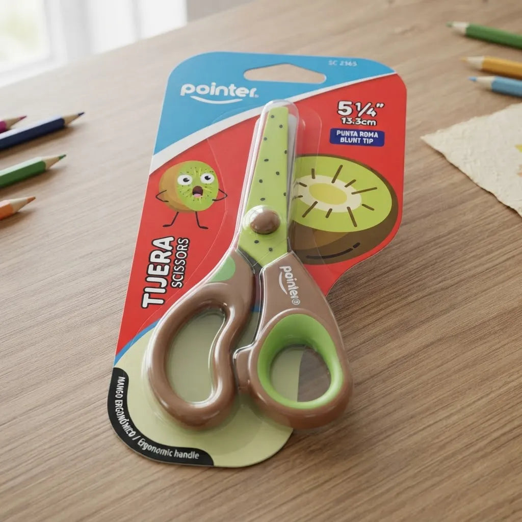 Tijera Escolares Kiwi 5 1/4" Puntas Redondeadas Para Niños