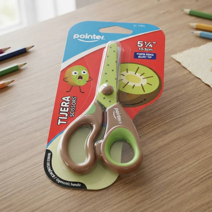 Tijera Escolares Kiwi 5 1/4" Puntas Redondeadas Para Niños