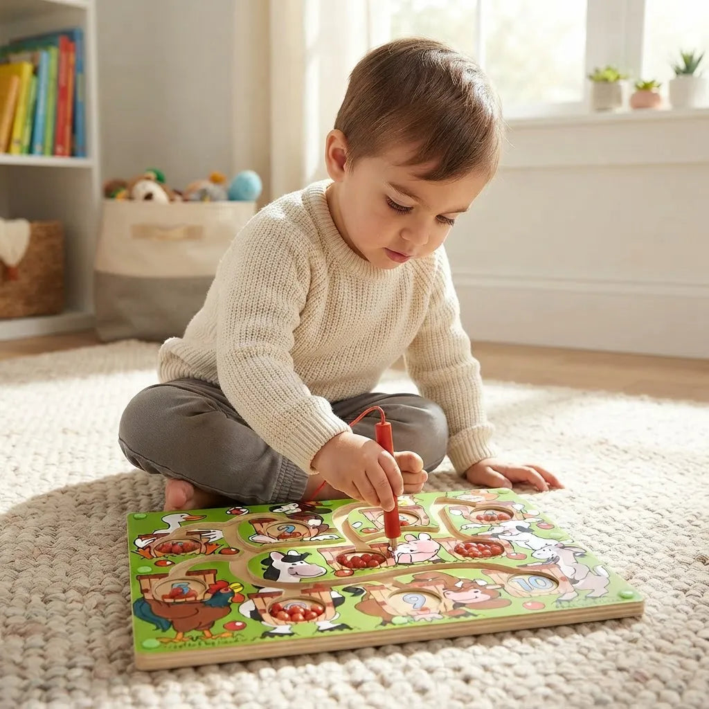 Juego De Laberinto Magnético Madera Para Niños