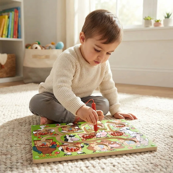 Juego De Laberinto Magnético Madera Para Niños