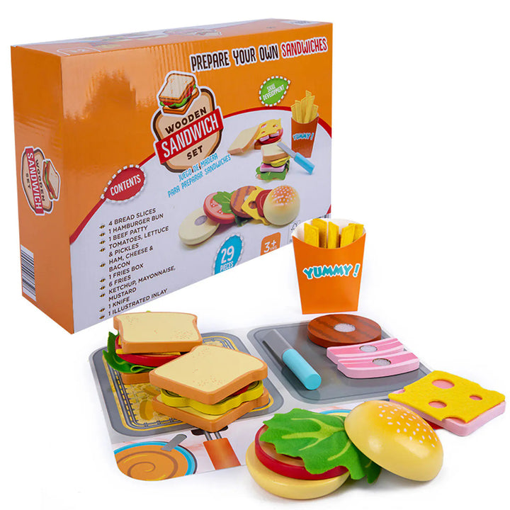 Juguete Didáctico Sándwich de Madera Para Niños