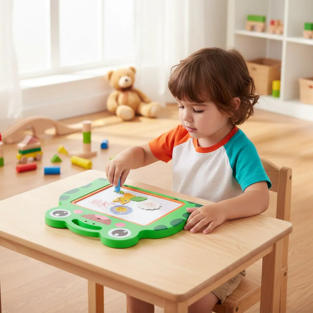 Juguete Rana con Pizarra Magnética y Tiza Para Niños