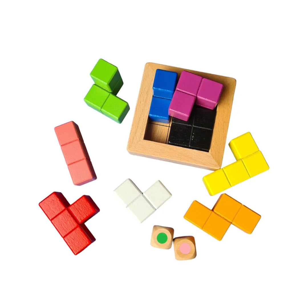 Bloques de Tetris Rompecabezas Cubo de Madera Para Niños