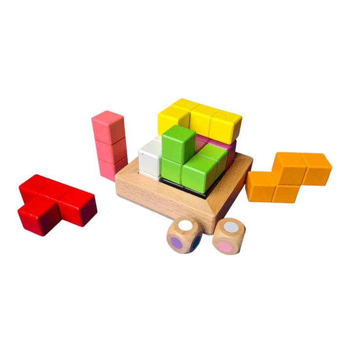 Bloques de Tetris Rompecabezas Cubo de Madera Para Niños
