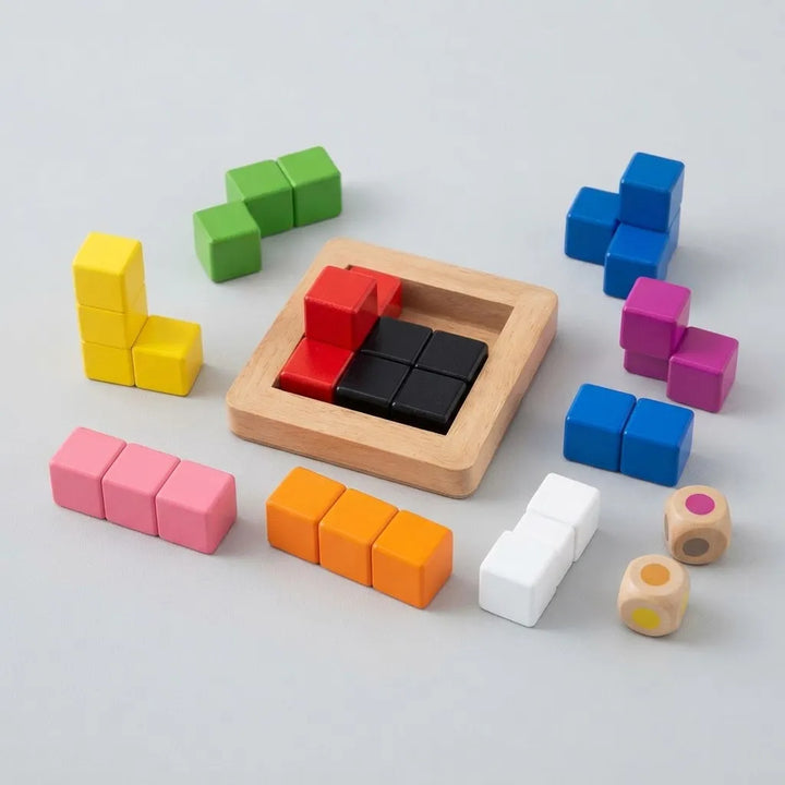 Bloques de Tetris Rompecabezas Cubo de Madera Para Niños