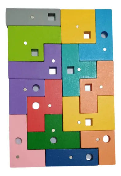 Juego De Mesa Tetris Magnético de Madera Para Niños